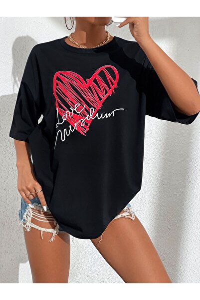 Jose Clothing تي شيرت كبير الحجم مطبوع من القطن العضوي