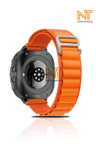 Nezih Case Samsung Galaxy Watch Ultra 47mm Uyumlu Alpine Loop Metal Tokalı Ku...