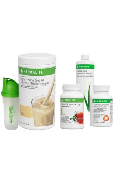 Herbalife Set 1 Ad. Vanilya Shake 1 Ad. Klasik Çay 100 gr 1 Ad. Aloevera 1 Th...