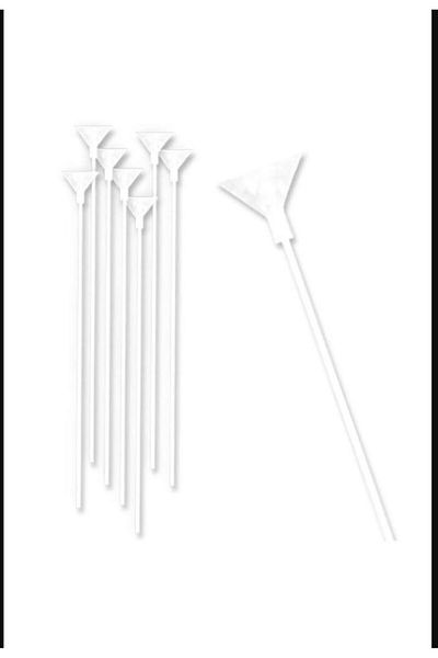 PartAntalya 50 Pieces White Plastic Balloon Sticks
