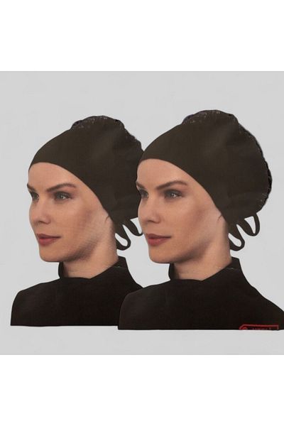İmpavido 2 pcs black frilly bonnet