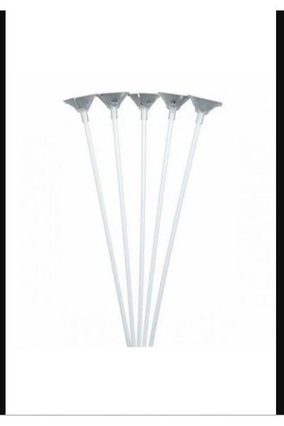 PartAntalya 50 Pieces White Plastic Balloon Sticks
