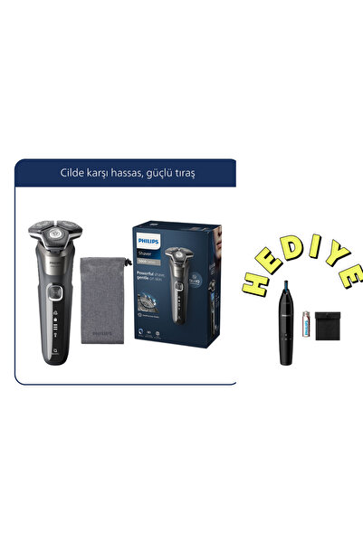 Philips Tıraş Makinesi Sinekkaydı Tıraş Skin IQ Teknolojisi Burun ve kulak kılı düzeltici Hediye