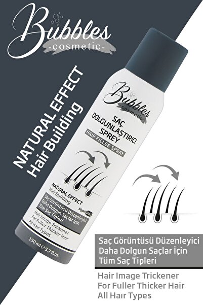 bs bubbles cosmetic Saç Dolgunlaştırıcı Sprey 150 ml Siyah - Suda Yağmurda Akmaz