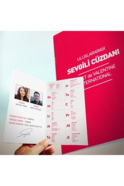 PartAntalya Sevgili Cüzdanı Sevgiliye Hediye Uluslararası Sevgili Cüzdanı Kırmızı Sevgili Cüzdanı