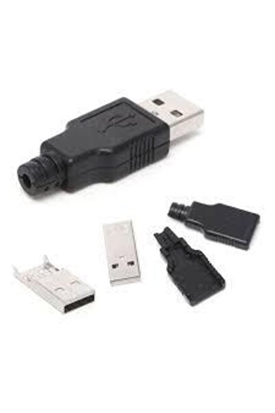 LEDONLİNE 3 Adet 4 Pin Usb A Tipi Erkek Soket Plastik Kapaklı Usb Bağlantı