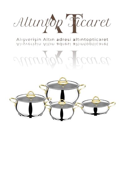 Remetta 8 Parça Gold Çelik Tencere Seti Serena 8927