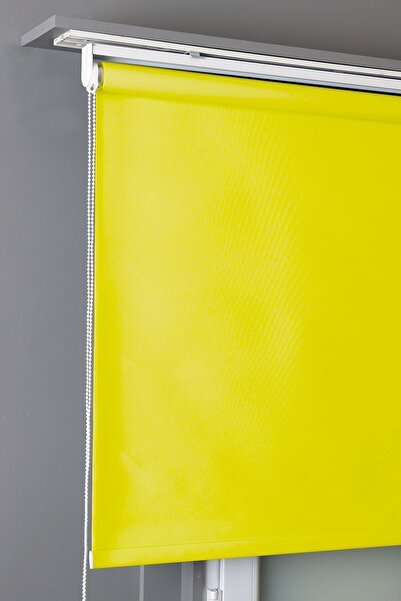 bizdenperde Mat Sarı Kumaş Kaliteli Kalın Güneşlik Stor Perde