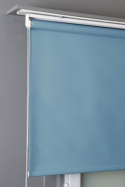 bizdenperde Mat Mavi Kumaş Kaliteli Kalın Güneşlik Stor Perde