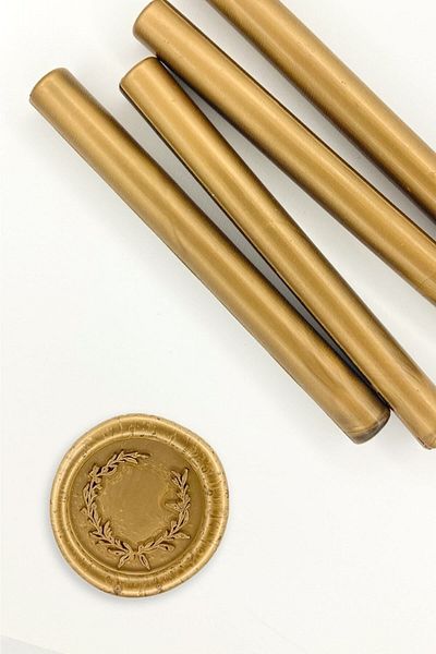 GNC GRUP Gnc Candle Invitation Seal Candle 11x110mm 10 Pieces Stick Gold