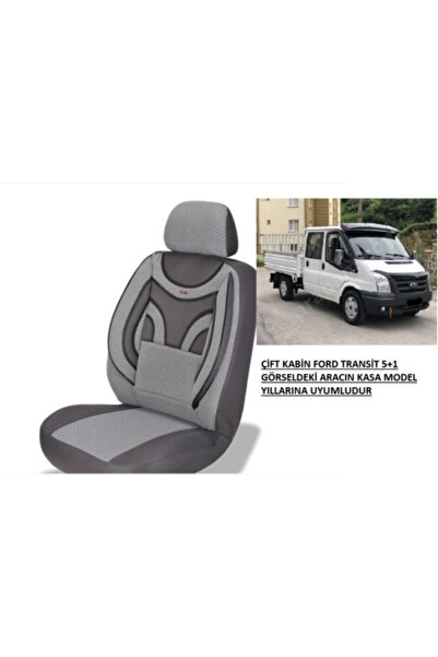 KNB Ford Transit Çift Kabin Koltuk Kılıfı Gri 5+1 2002-2013 Yılları 6 Kişilik