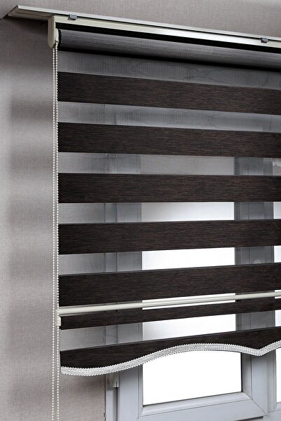 bizdenperde Eteki Acı Kahve Bambu Zebra Stor Kaliteli Güneşlik Perdeler