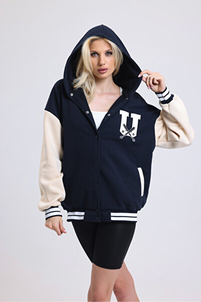 kargasa Unisex Κεντημένο Oversize Κολλεγιακό Μπουφάν - ΡΟΥΧΑ ΜΕΛΙΣ