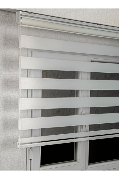bizdenperde Beyaz Düz Zebra Stor Kaliteli Güneşlik Perdeler