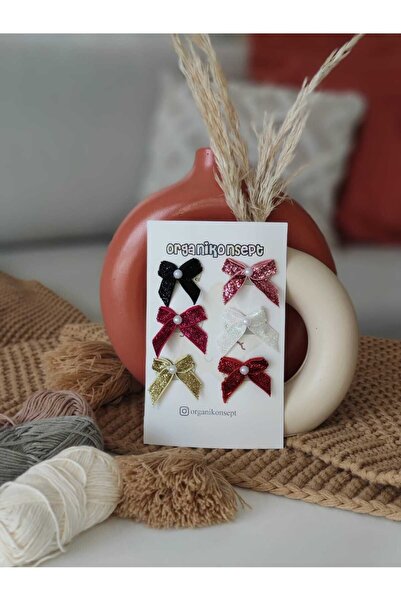 ORGANİKONSEPT Simli Fiyonk Saçsız Bebek Tokası Seti