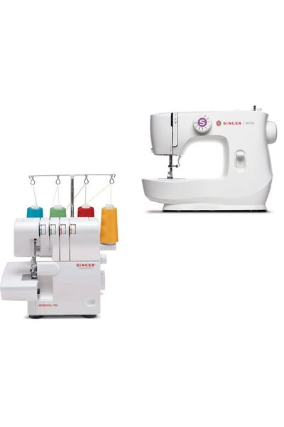 SİNGER Çok Amaçlı Pratik Kullanım Dikiş Makinesi ve Diferansiyel Besleme Sistemli Overlok Makinesi Seti