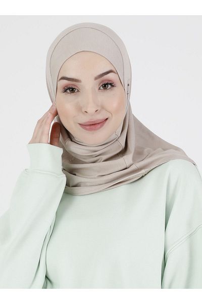 Ecardin Premium Flat Sports Hijab - Αθλητικό Hijab Sportsman Ready, Comfort Bonnet - Ανοιχτό βιζόν