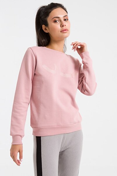 Ltb Ροζ φούτερ με λογότυπο με στρογγυλή λαιμόκοψη