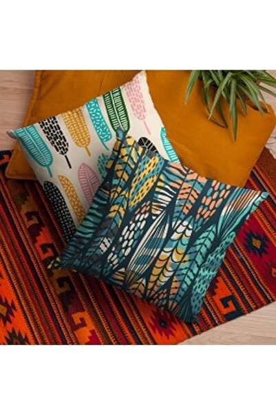 ALAMODECOR Set decorativ de 2 huse pentru perne | Set de cu imprimeu huse pentru perne