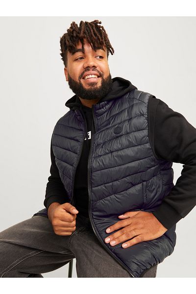 Jack & Jones Ανδρικό μαύρο γιλέκο Jack Jones Jjesprint - Plus Size, Noos Pls Model 12263997 -02