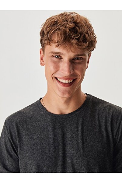 Ltb Φούτερ ανθρακί με λαιμόκοψη