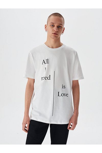 Ltb White T-shirt with Slogan Written