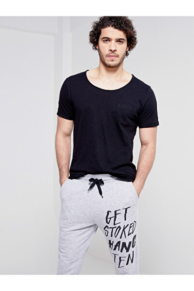 Ltb Black T-shirt - Wide Collar and Pocket