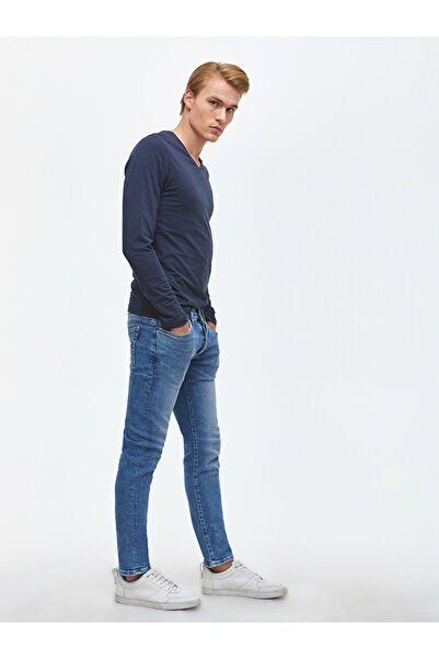 Ltb V Yaka Lacivert Sweatshırt