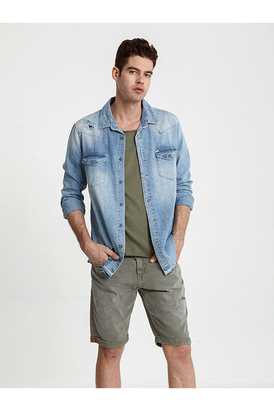 Ltb Wide Collar Green T-Shirt