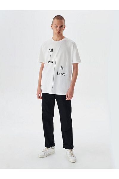 Ltb White T-shirt with Slogan Written