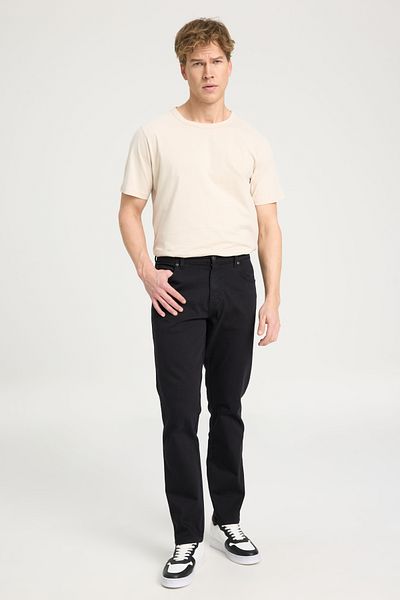 WRANGLER Texas Slim Fit Slim Fit Normal Waist Black Flexible Trousers