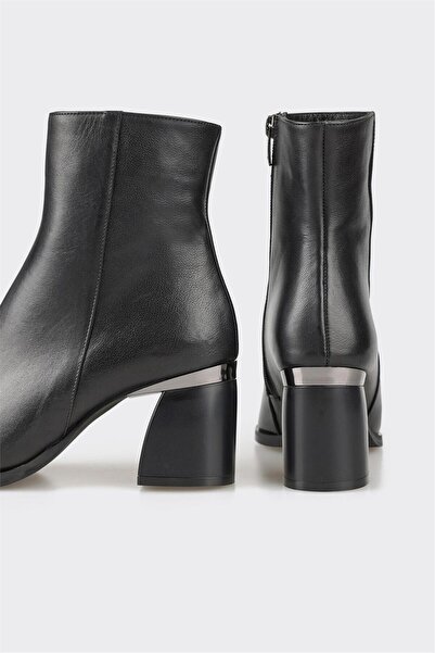 Elle Shoes Siyah Deri Kadın Klasik Bot