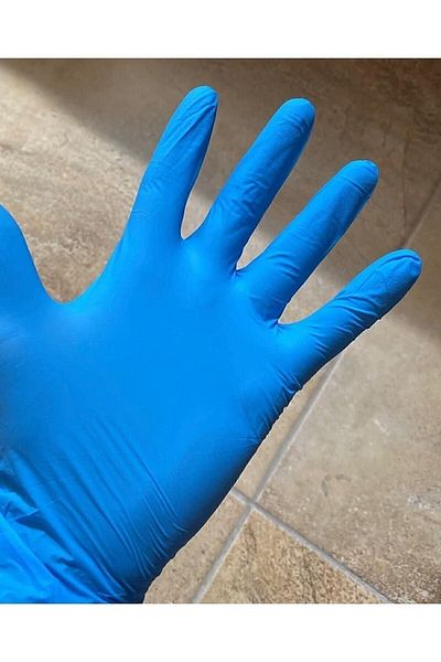 SAĞLIK DURAĞI sağlıklı yaşam Beybi Blue Nitrile Gloves Size M