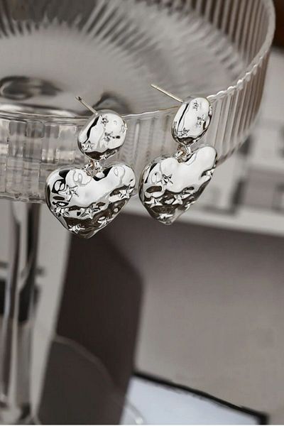 KYOLA DESİGN Star Detailed Dangle Silver Earrings
