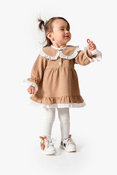 Jikko Baby Bebe Yakalı Puanlı Elbise 9035MS