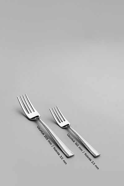 Nehir 60 Pieces for 12 People - katre Plain Cutlery Set