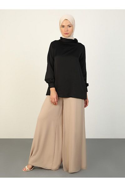 Refka Refka Chiffon Trousers Skirt - Natural Full Lined