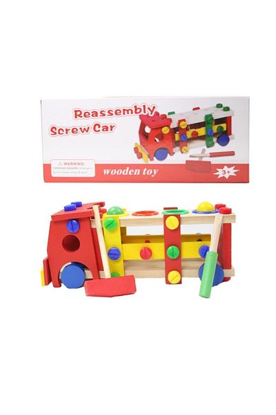 TORUTOYS Grck Wooden Disassemble Truck and Cigarette Lighter Game Set - Efsn