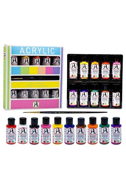 Südor Yayınları Südor 10'lu Akrilik Boya Seti Fırçalı 10 Renk Akrilik 10x40ml