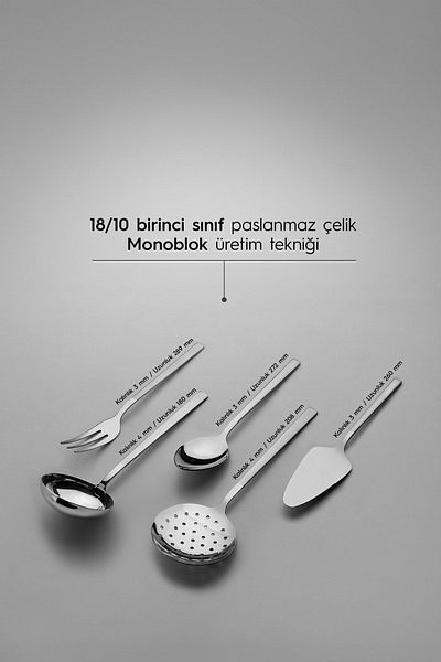 Nehir Dalyan Satin 5 Pieces - Stainless Steel Serving Set