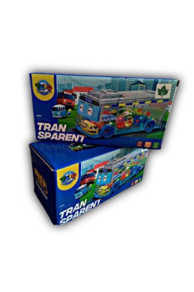 gnsstore Tayo Otobüs Transparan Şeffaf Çarpıp Dönen Sesli Işıklı 3D Tayo Oyuncak 20cm