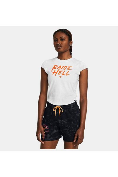 Under Armour Women's Project Rock Underground Cap Sleeve T-Shirt 1382709 -100