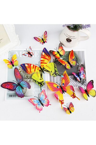 new fly Aksh Çift Kanatlı Kelebek Özel Kelebekler 3d Üç Boyutlu Duvar Ve Buzd...