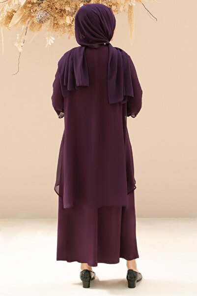 SUBU TASARIM Βραδινό φόρεμα Efsun Plum - TBS628