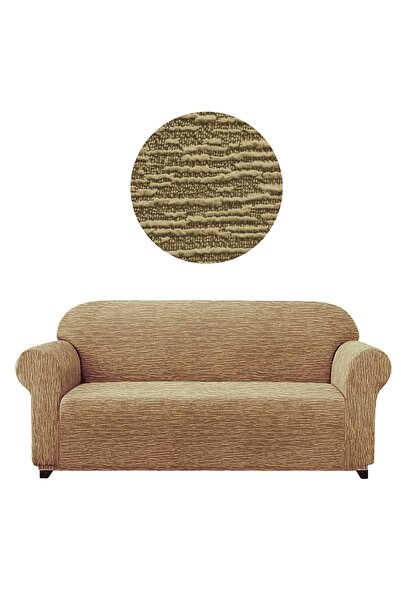 elgeyar Canapea extensibilă Jacquard cu 3 locuri - cu model stick, fără fustă, husă pentru canapea și canapea extensibilă