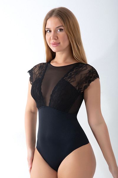 Brandpanty Μαύρο κορμάκι από τούλι φανταχτερό - στρινγκ φόρμα, Nellie- 5453073