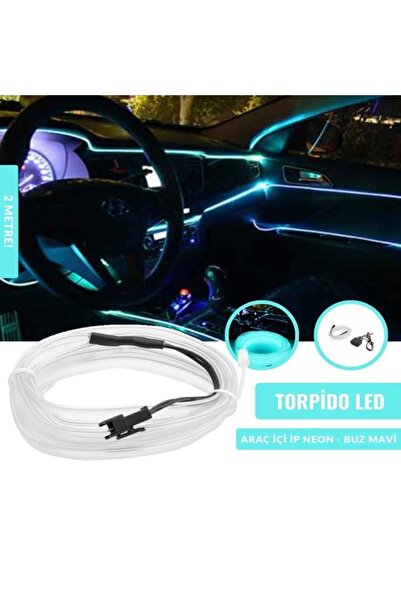FV-TUNİNG Araç Içi Aydınlatma Ip Şerit Torpido Led Ip Neon Dekoratif Buz Mavi...