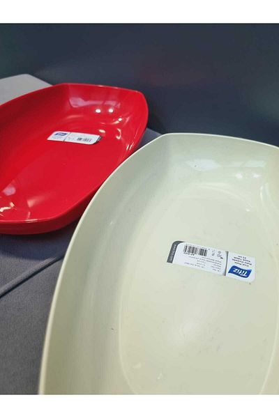 Titiz 25 Cm Oval Plastic Plate - Pack of 2