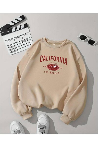 BENROMA Φούτερ California Printed Unisex Oversize Crew Neck