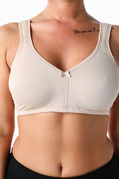 Malika Women's Skin Color Inner Surfaces Cotton Inflation Non-Wireless Compressor Minimiser Bra 4676005-barbara